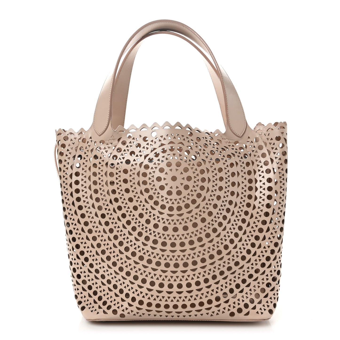 Calfskin Laser Cut Tote Sable