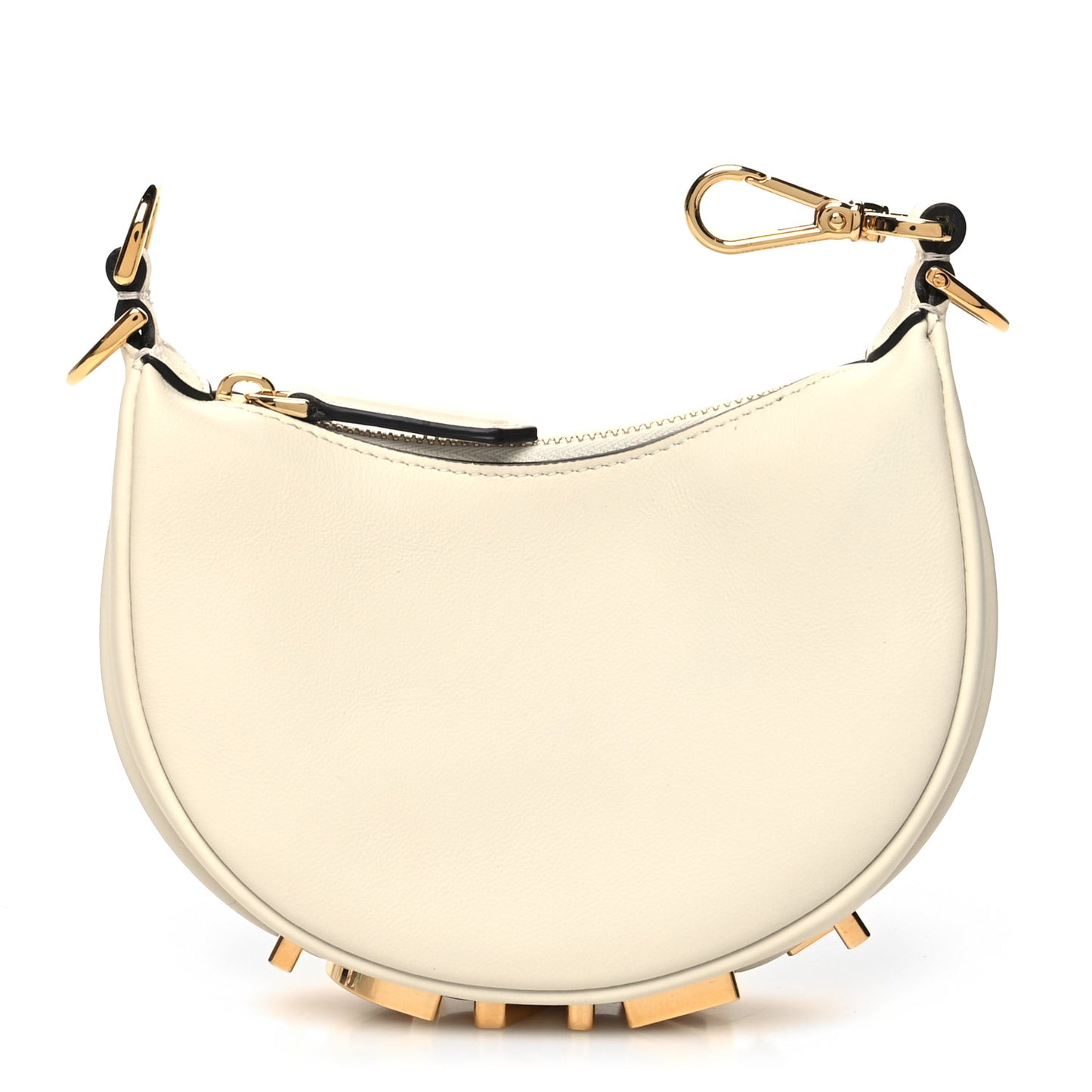 Vitello Grace Matte Nano Fendigraphy Hobo Charm White Ice