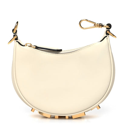 Fendi Vitello Grace Matte Nano Fendigraphy Hobo Charm White Ice 1 of 11