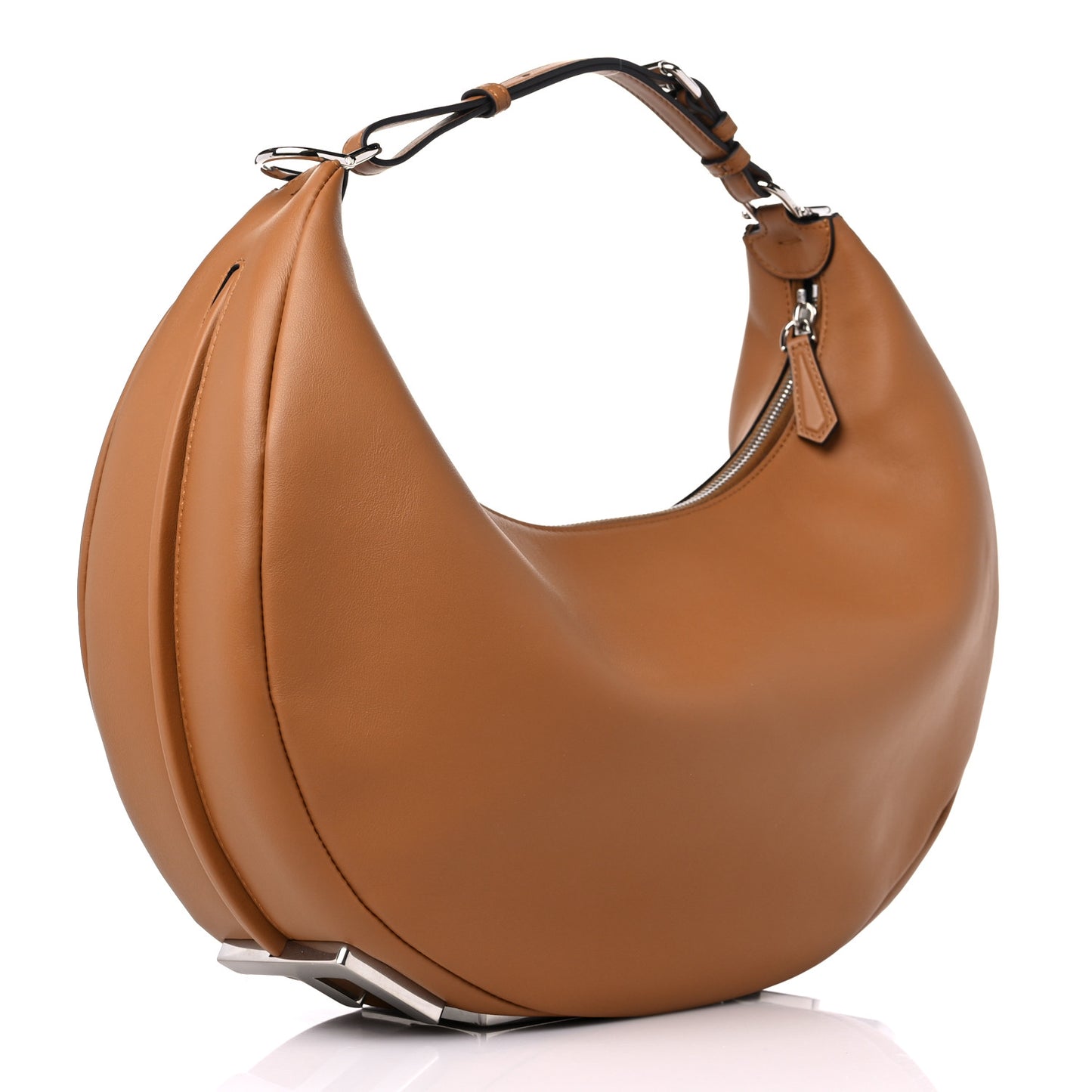 Vitello Grace Matte Medium Fendigraphy Hobo Bag Caramello