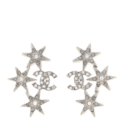 Chanel Crystal Star CC Earrings Silver 1 of 4