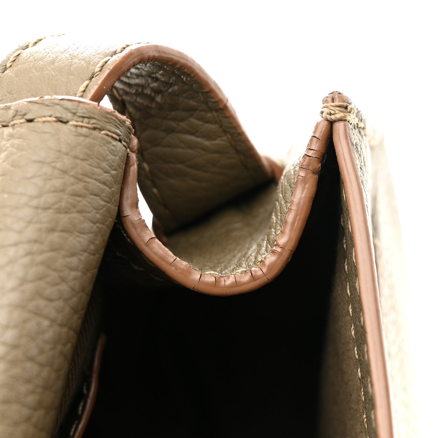 Grained Calfskin Small Marcie Saddle Bag Anchor Grey
