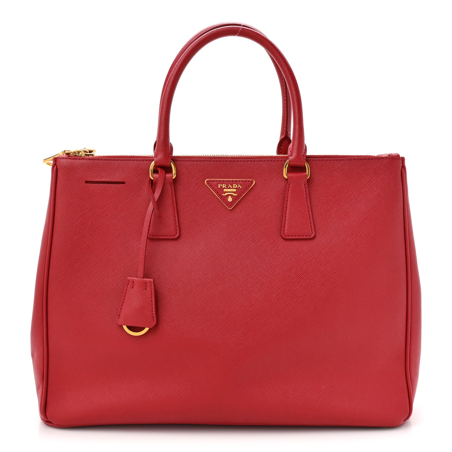 Saffiano Lux Large Galleria Double Zip Tote Fuoco