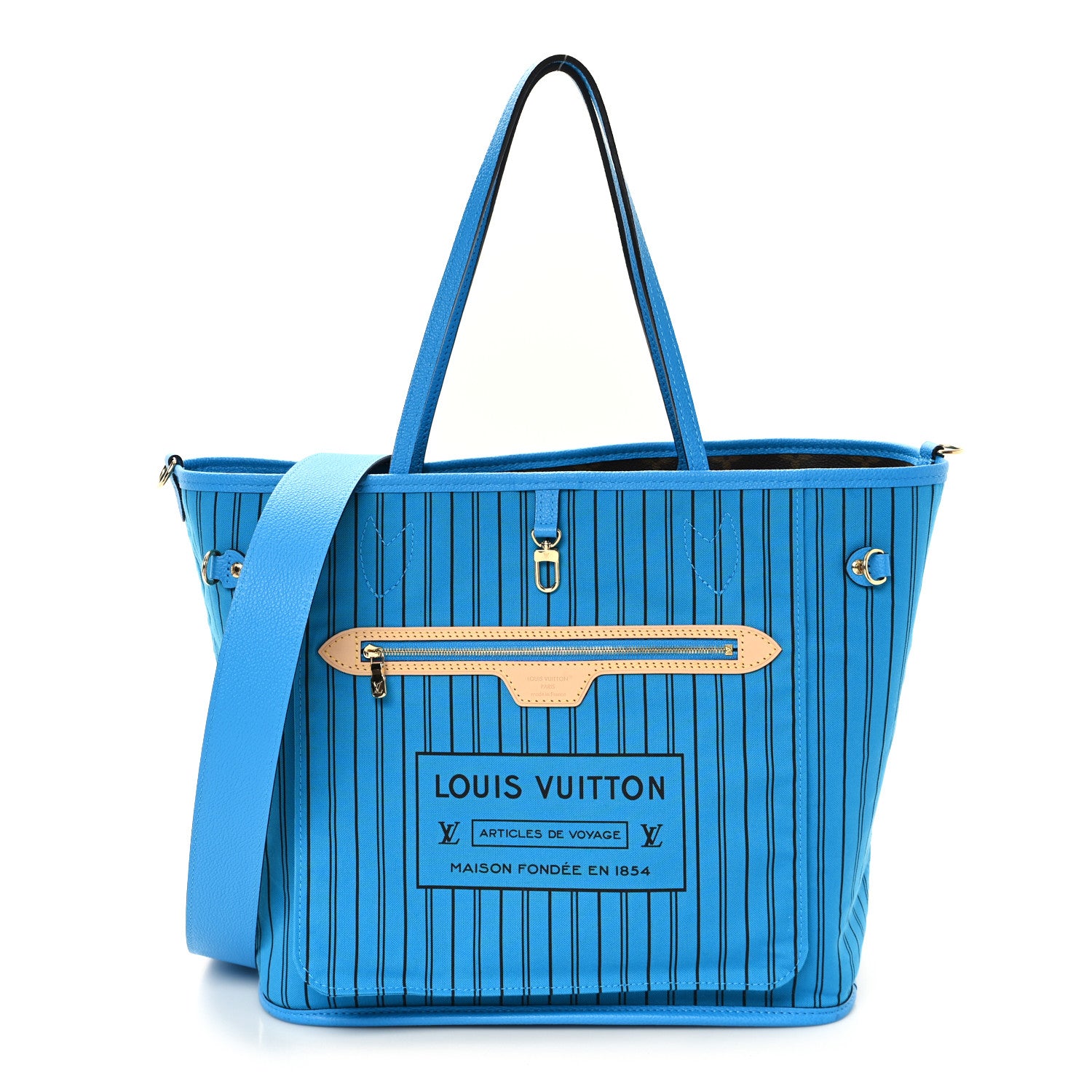 Louis Vuitton Monogram Inside Out Neverfull Bandouliere MM Gaston Blue 10 of 15