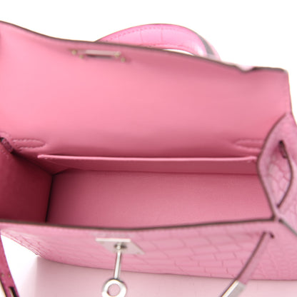 Hermes Matte Alligator Mini Kelly Sellier 20 5P Pink 5 of 10
