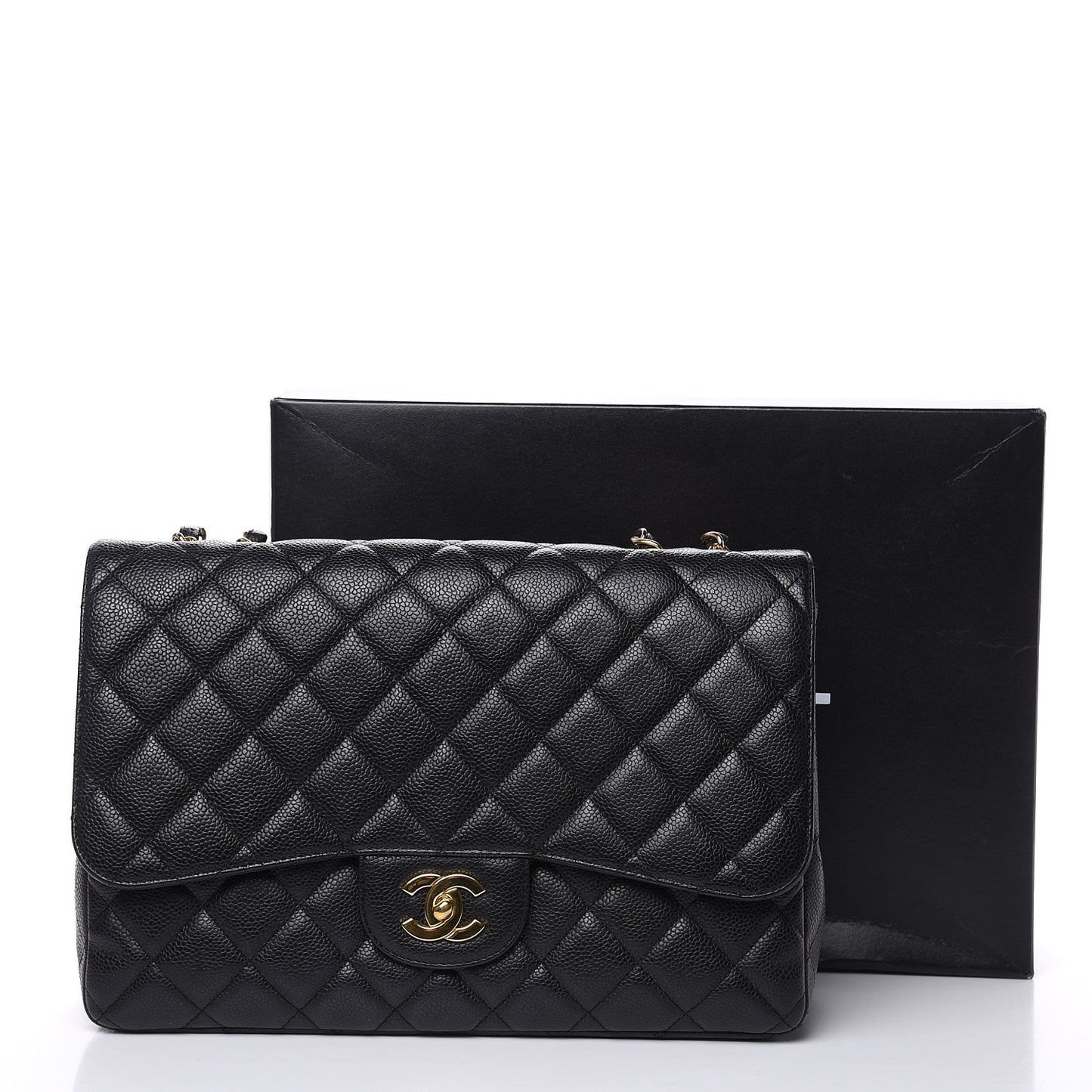 Caviar Quilted Jumbo Single Flap Black