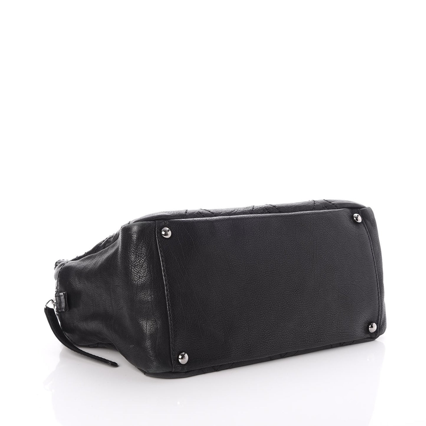 Calfskin Small Diamond Stitch Tote Black