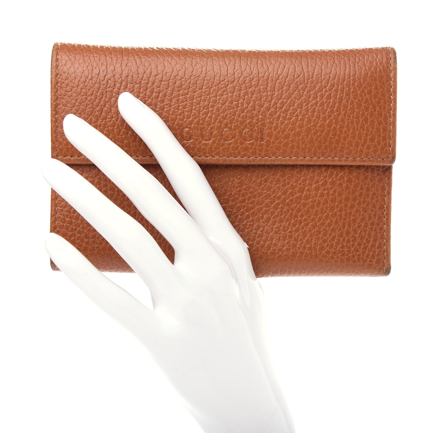 Gucci Deerskin Continental Flap Wallet Brown 2 of 7