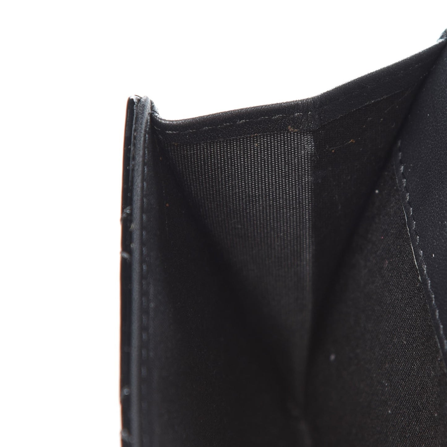 Patent Quilted Brilliant Compact Wallet Black