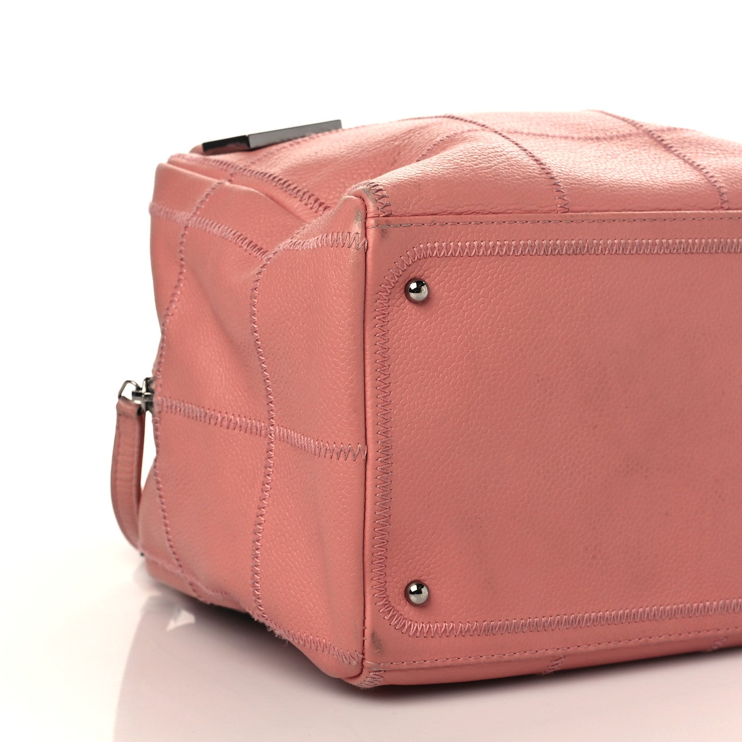 Chanel Caviar Square Stitched Bowler Pink 7 of 14
