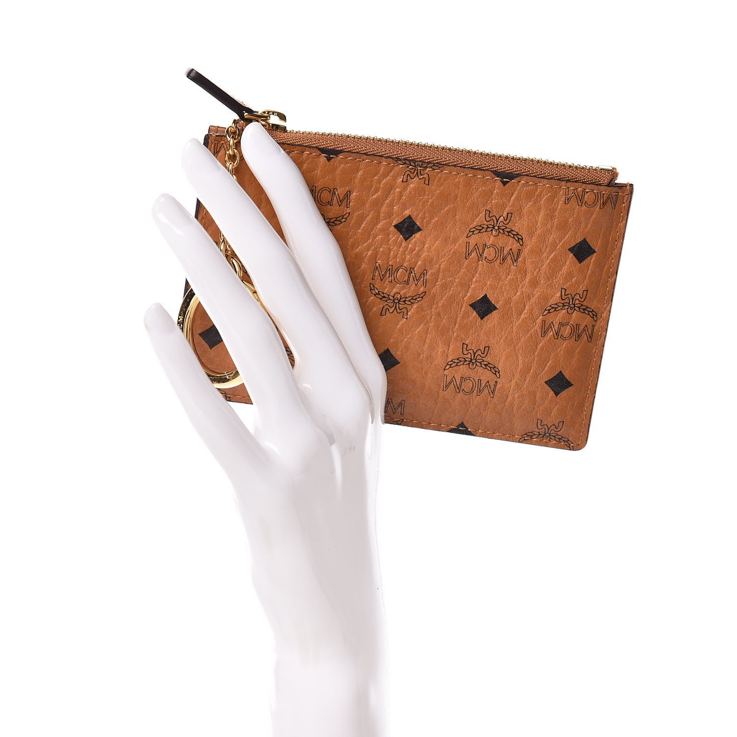 MCM Visetos Key Pouch Cognac 2 of 7
