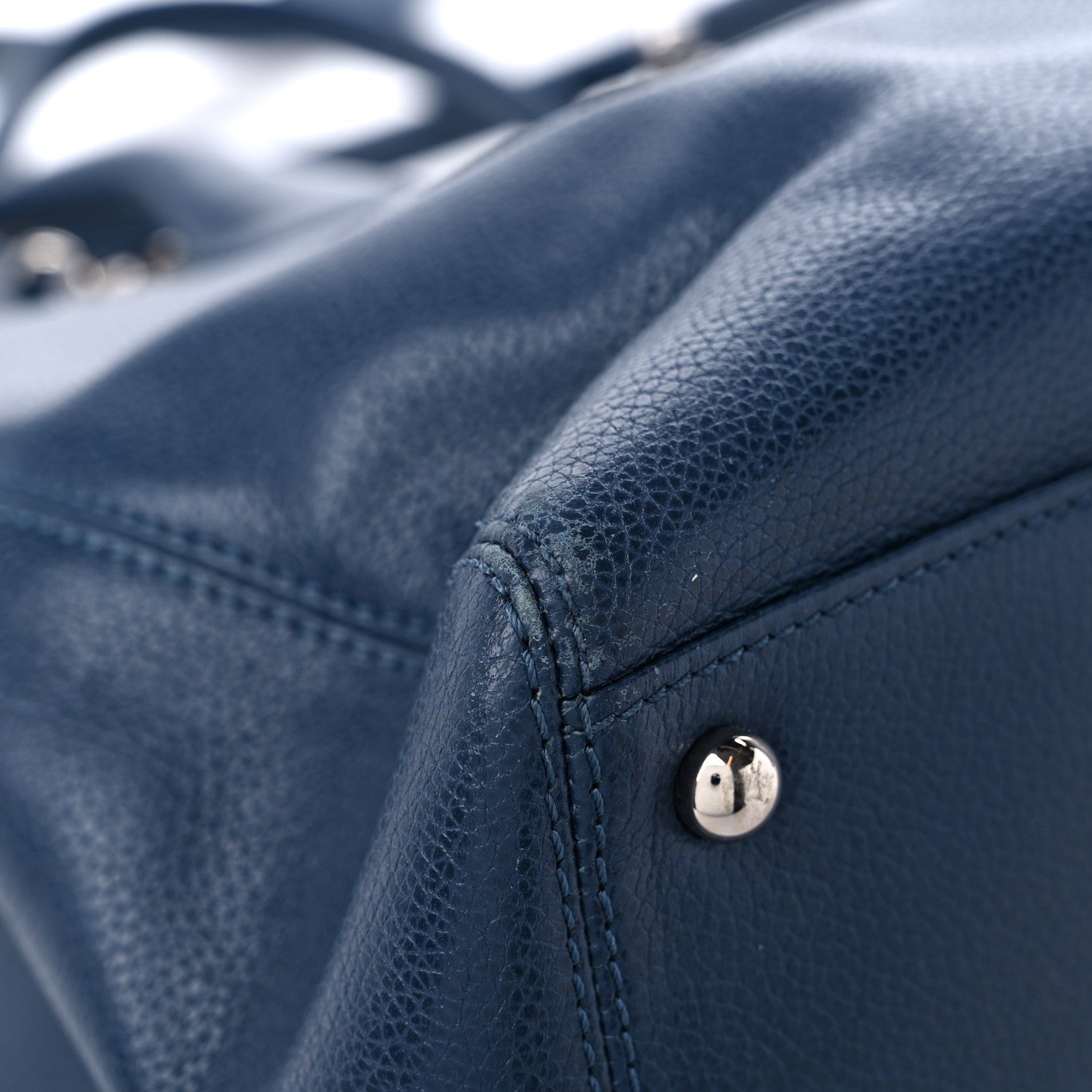 Chanel Calfskin Cerf Executive Shopper Tote Blue 8 of 15