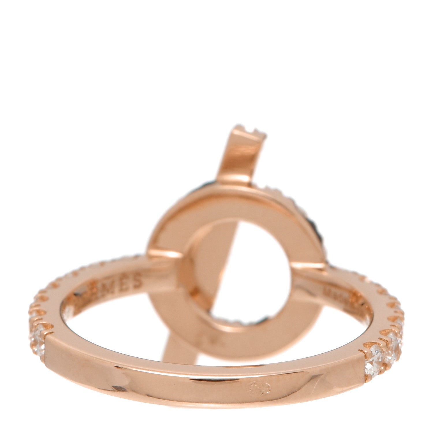 Hermes 18K Rose Gold Diamond Finesse Ring 51 5.75 3 of 6