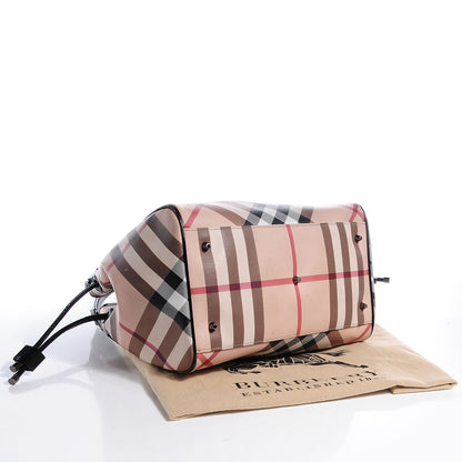 Burberry Patent Trim Nova Check Tote Black 4 of 8