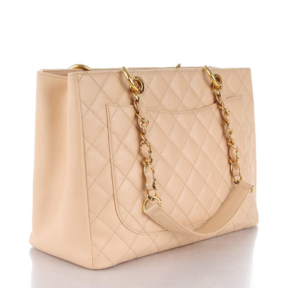 Chanel Caviar Quilted Grand Shopping Tote GST Beige Clair 3 of 9