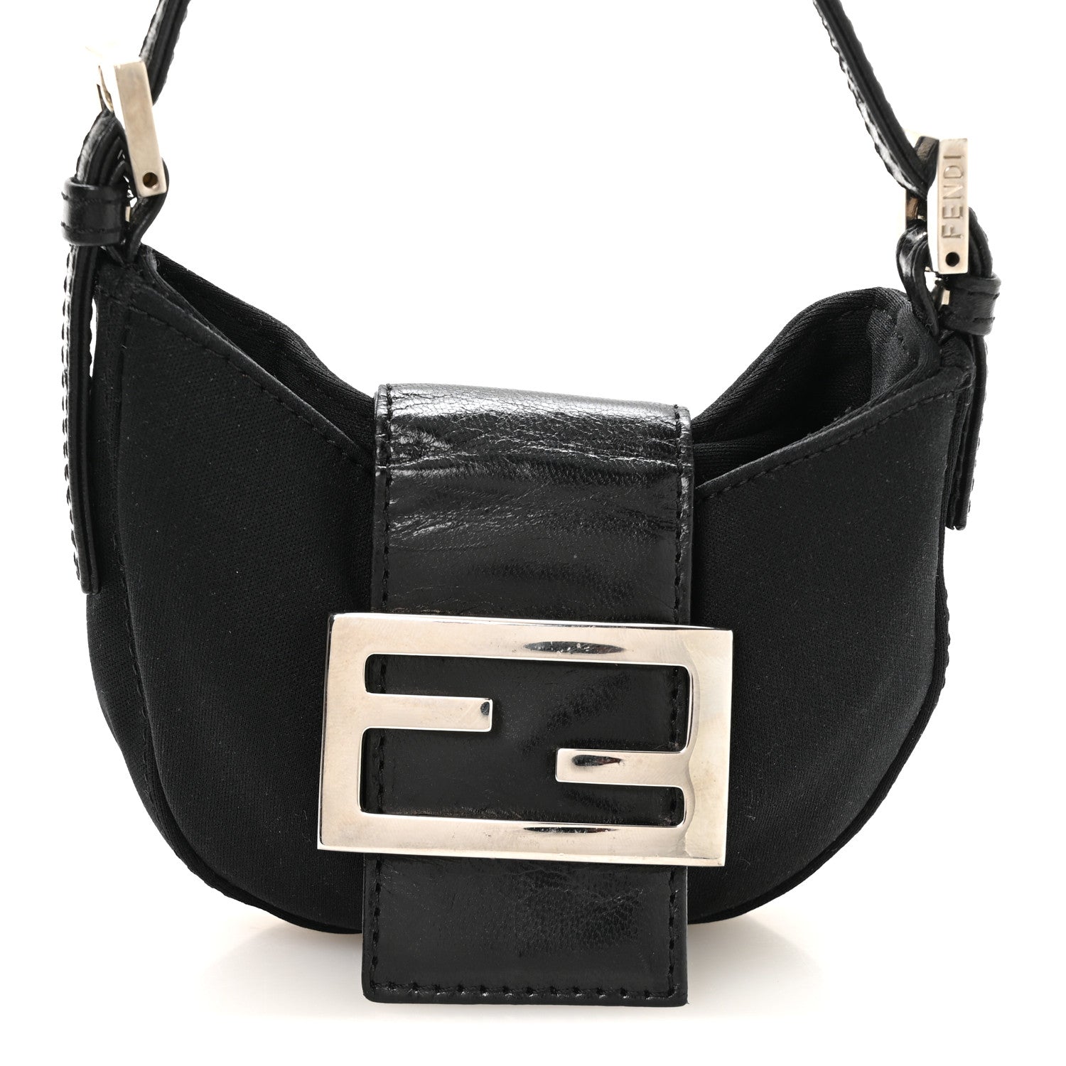 Fendi Neoprene Mini Half Moon Baguette  Black 8 of 10