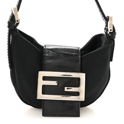 Fendi Neoprene Mini Half Moon Baguette  Black 8 of 10