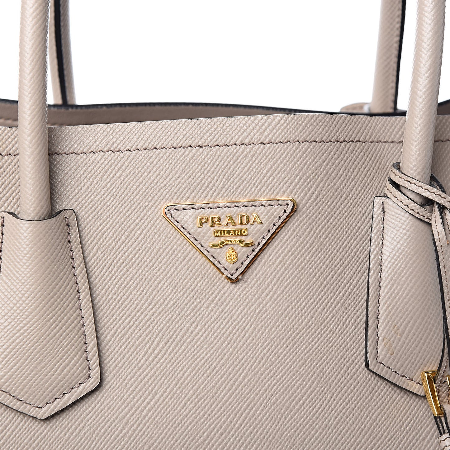 Saffiano Cuir Large Double Bag Pomice