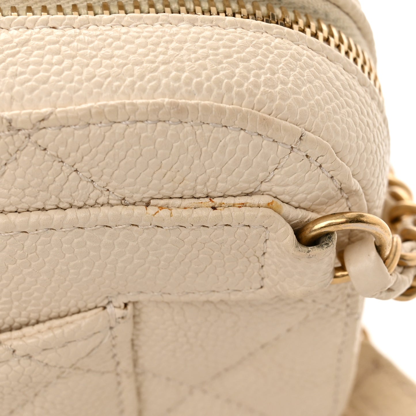 Caviar Quilted Flap Waist Bag White