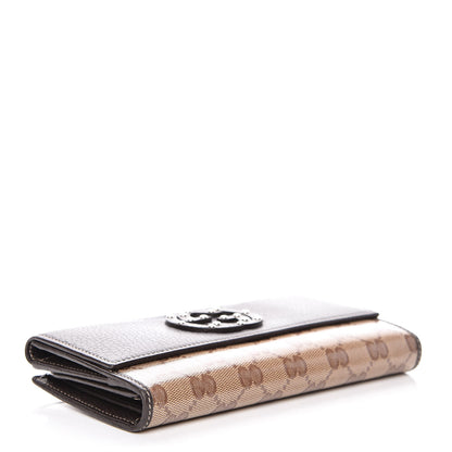 Gucci Calfskin Monogram Blondie Continental Wallet Dark Brown 4 of 9