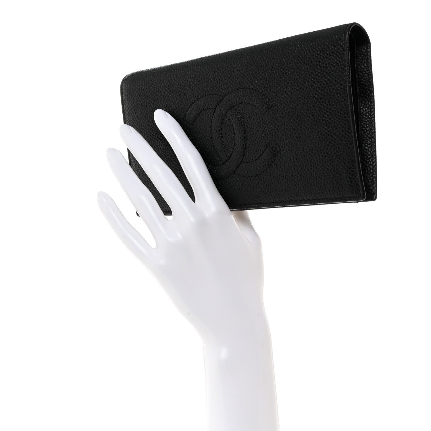 Chanel Caviar Timeless CC Yen Wallet Black 2 of 9