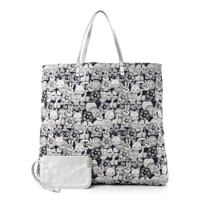 Chanel Nylon Cat Emoticon Tote Navy Silver 1 of 12