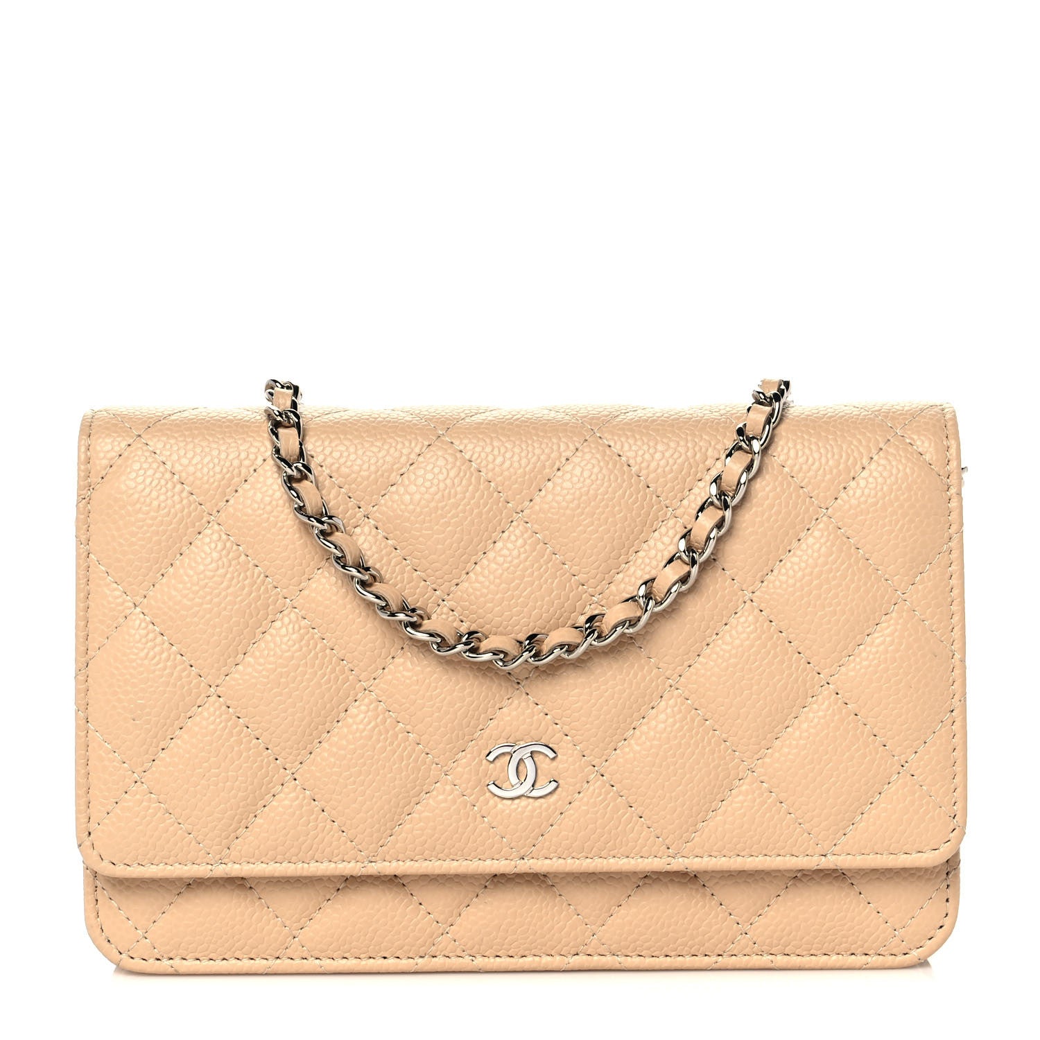 Chanel Caviar Quilted Wallet On Chain WOC Beige 1 of 11