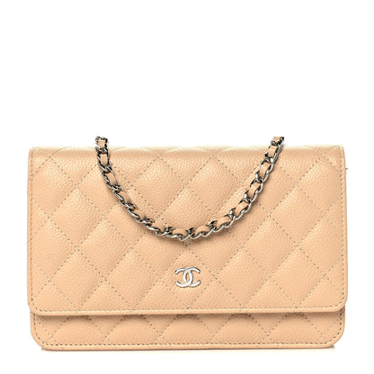 Chanel Caviar Quilted Wallet On Chain WOC Beige 1 of 11