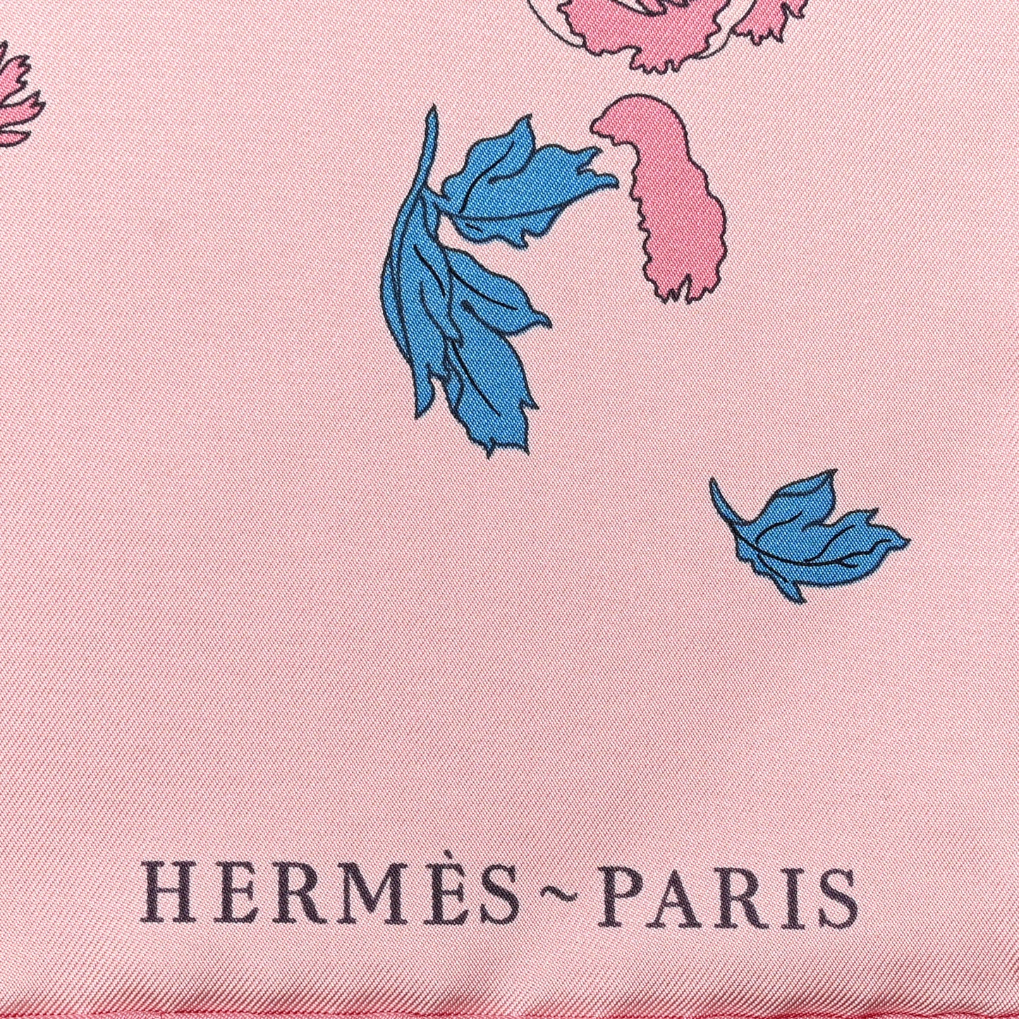 Silk Twill Robe Legere Scarf 90 Rose Hortensia Bleu