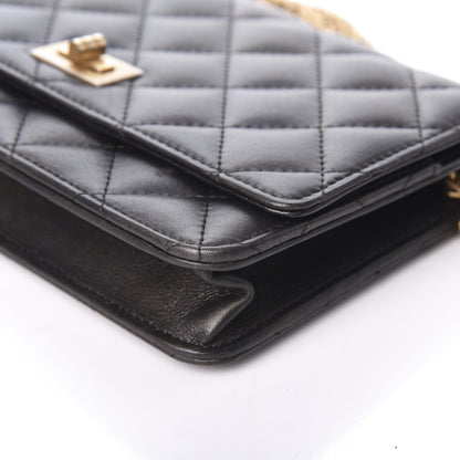 Chanel Metallic Calfskin Quilted Reissue Wallet On Chain WOC Black 10 of 10