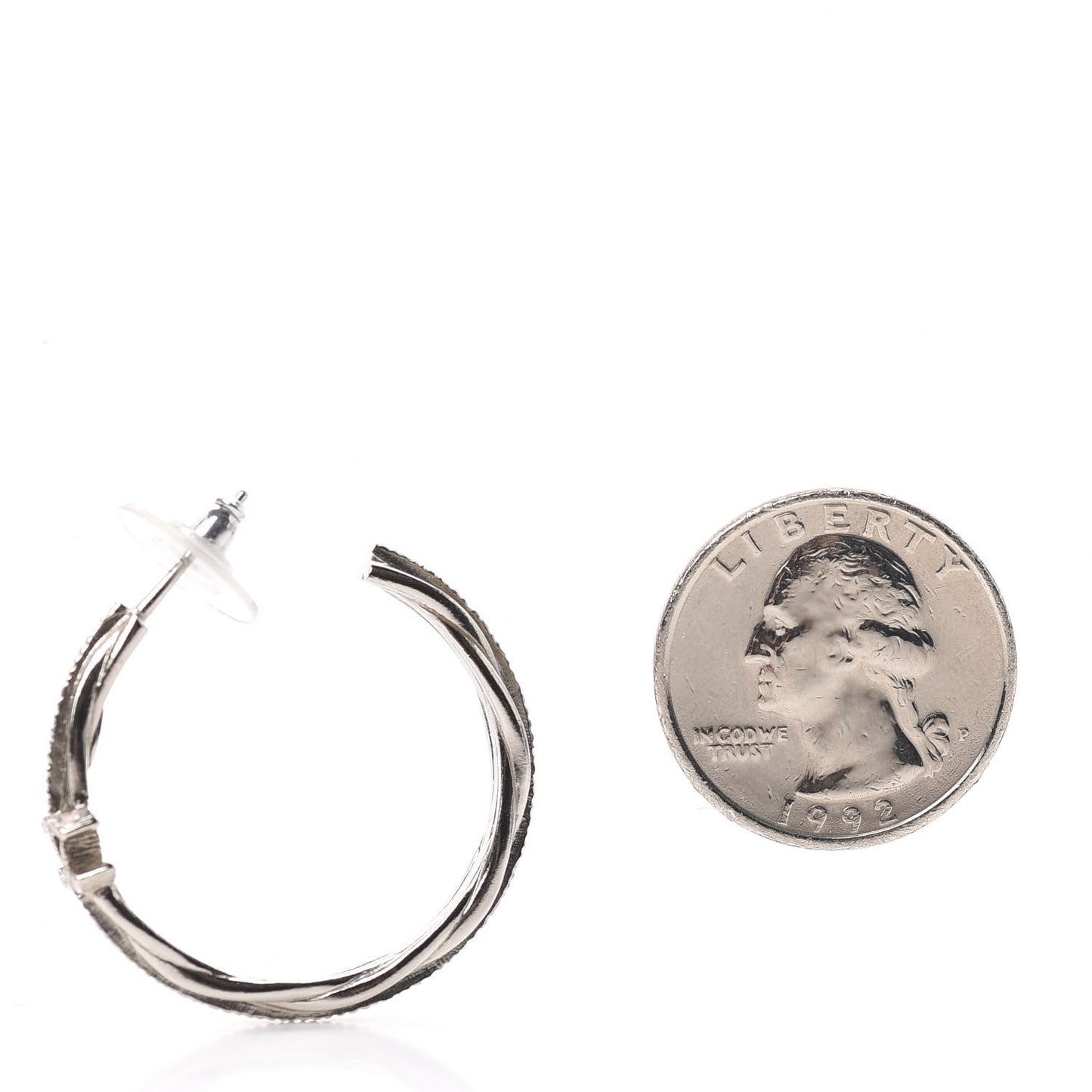 CC Twist Hoop Earrings Silver