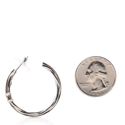 Chanel CC Twist Hoop Earrings Silver 3 of 6
