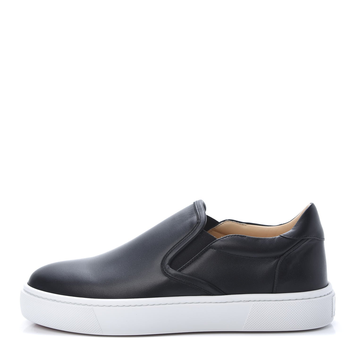Christian Louboutin Calfskin Womens Masteral Platform Slip On Sneakers 41 Black 1 of 8