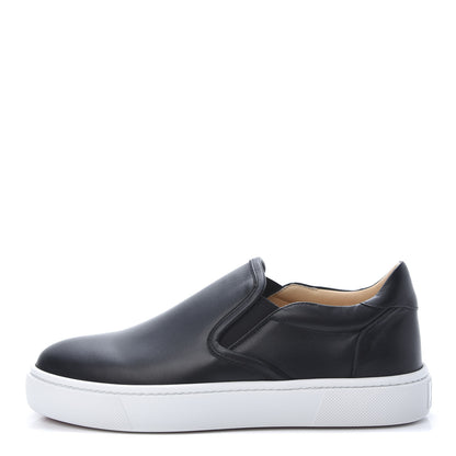 Christian Louboutin Calfskin Womens Masteral Platform Slip On Sneakers 41 Black 1 of 8