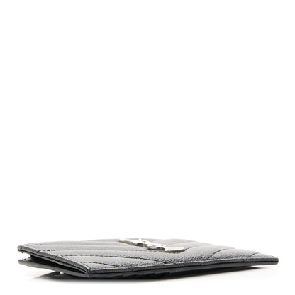 Saint Laurent Monogram Grain de Poudre 5 Fragments Zip Pouch Card Holder Black 4 of 7