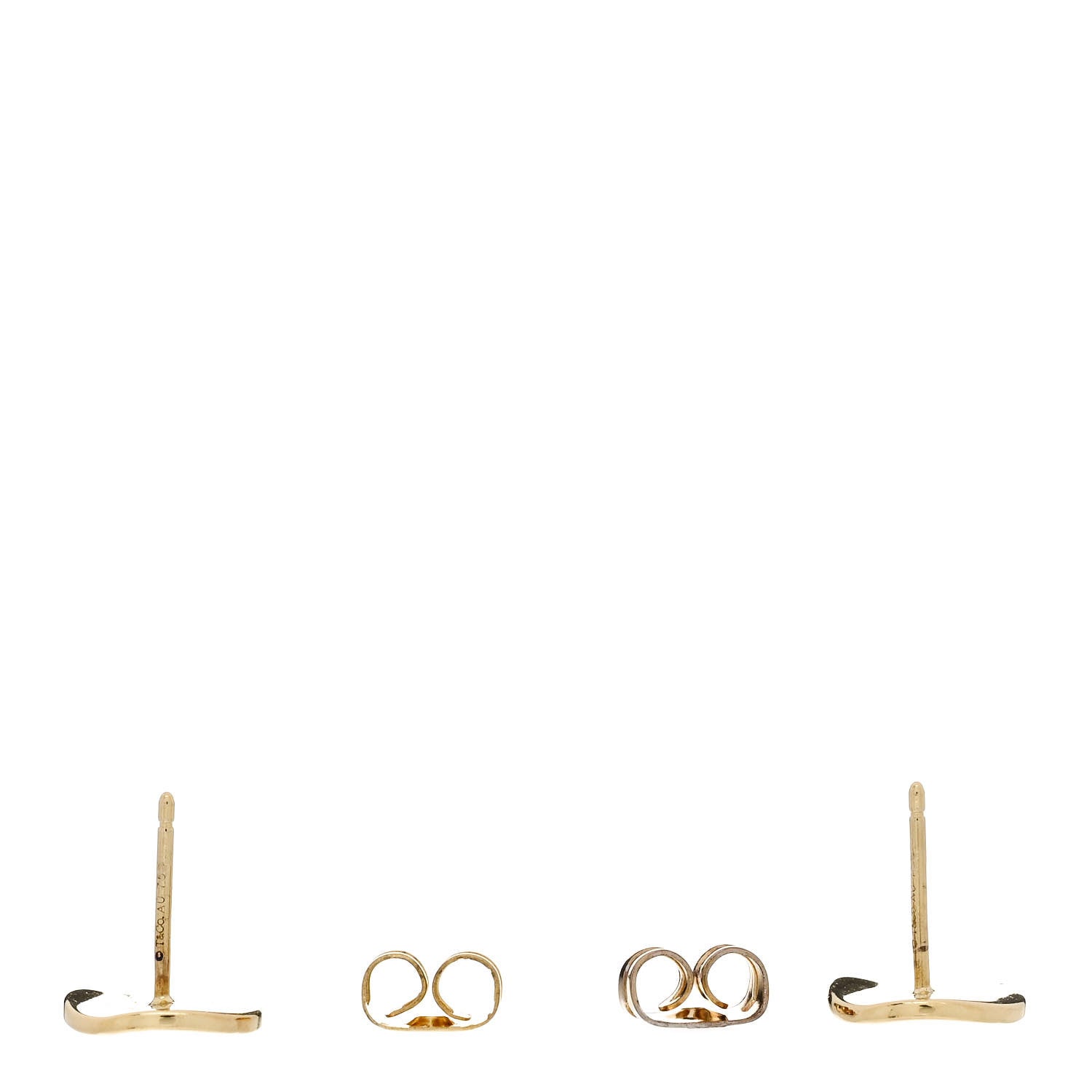 Tiffany 18K Yellow Gold Notes Round Stud Earrings 3 of 4