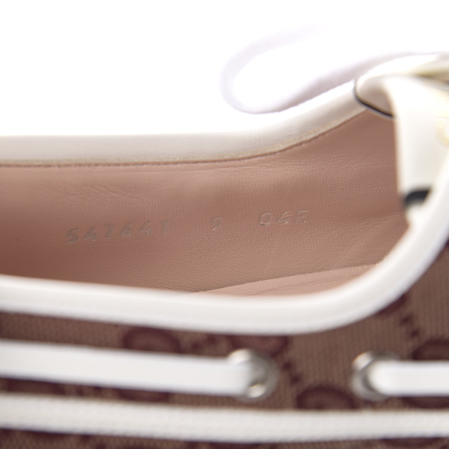Gucci Monogram Mens Boat Shoes 9 Sahara Rubino White 9 of 10