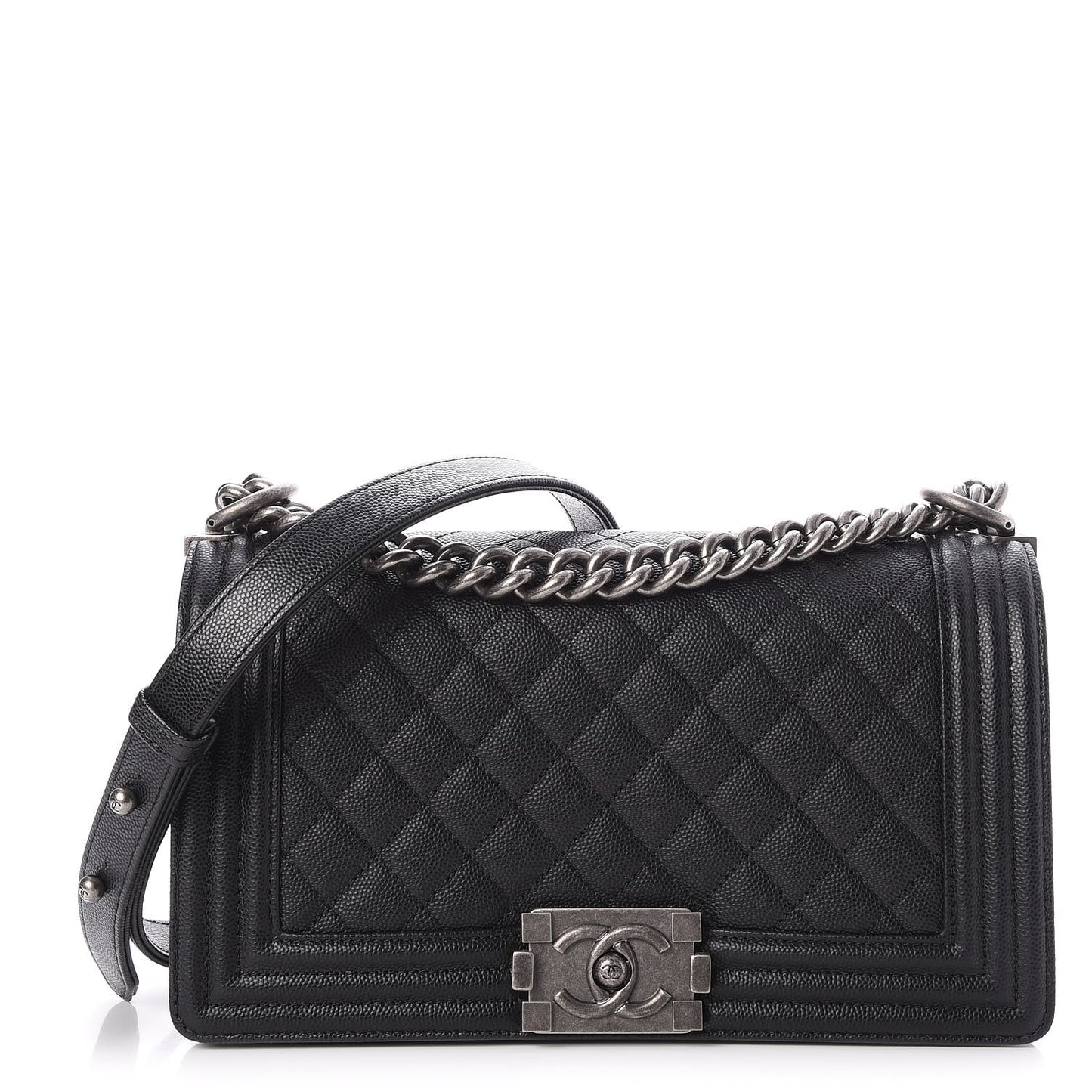 Caviar Quilted Medium Boy Flap Black