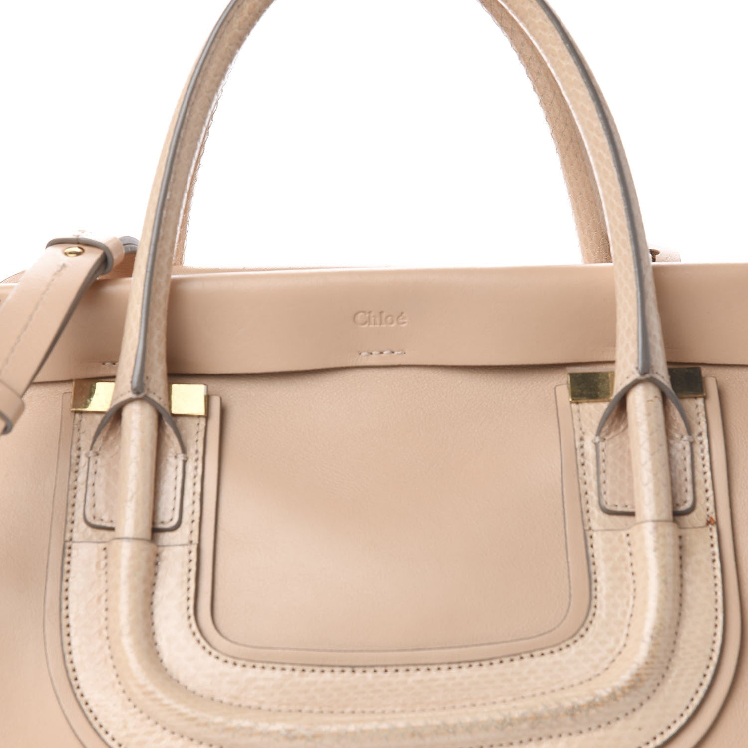 Chloe Calfskin Ayers Top Handle Shoulder Bag Beige 14 of 21