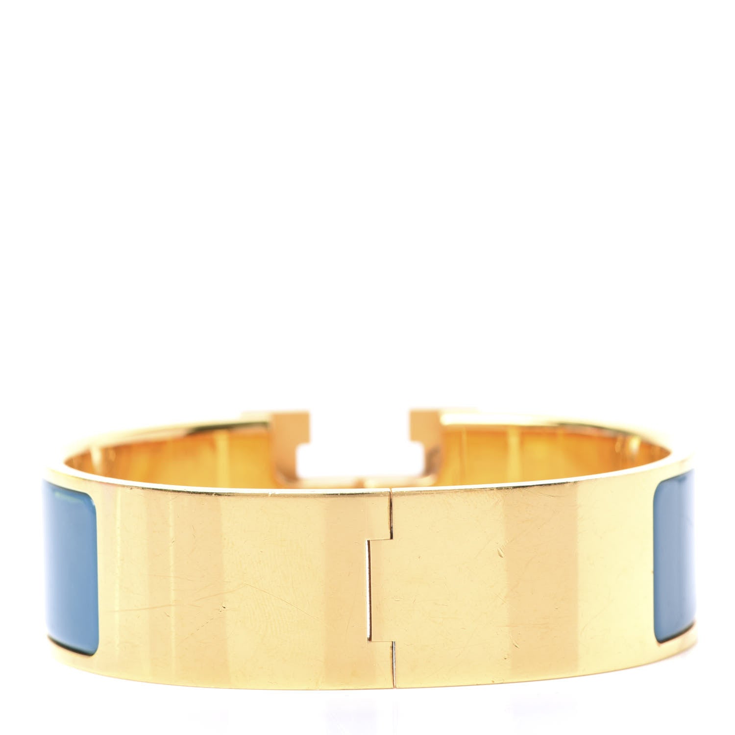 Hermes Enamel Wide Clic Clac H Bracelet GM Bleu 2 of 5