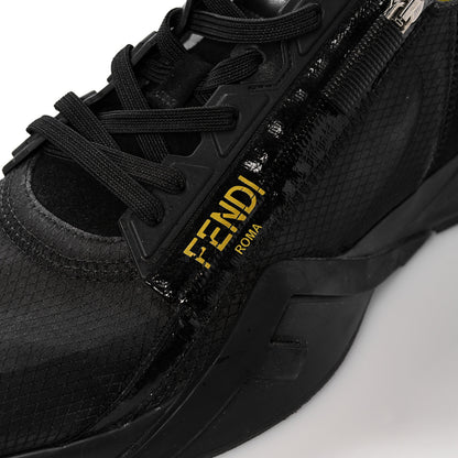 Fendi Nylon Suede Mens Fendi Flow Low Top Sneakers 8.5 Black 10 of 15