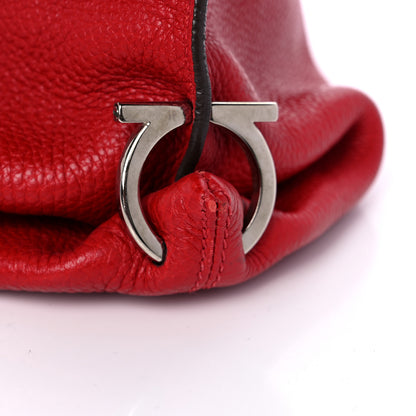 Salvatore Ferragamo Grained Calfskin Sofia Satchel Red 12 of 13
