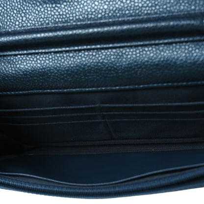 Chanel Iridescent Caviar Quilted Wallet on Chain WOC Blue 5 of 9