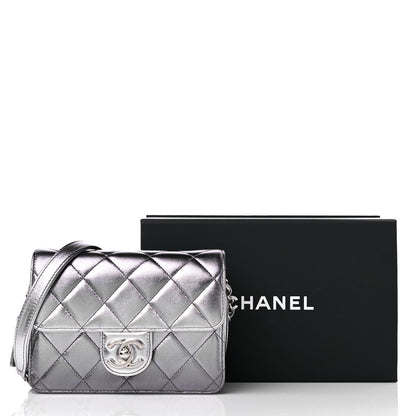 Chanel Metallic Lambskin Like A Wallet Flap Silvery Black 10 of 10