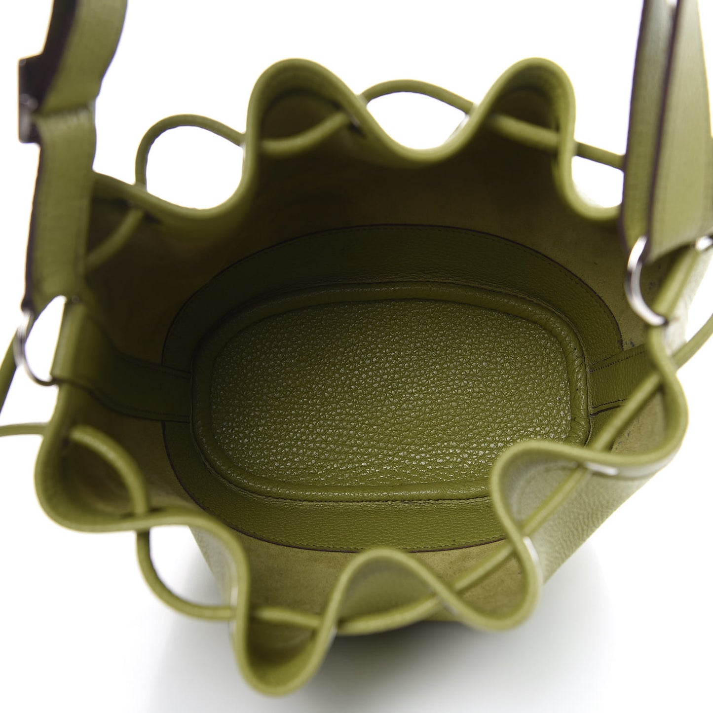 Taurillon Clemence Market Drawstring 18 Vert Anis