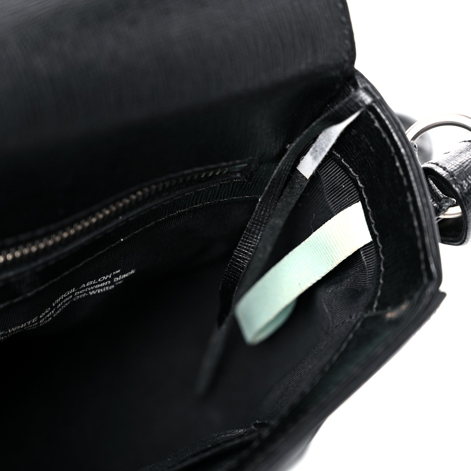 Off-White Saffiano For Display Only Binder Clip Shoulder Bag Black 18 of 21