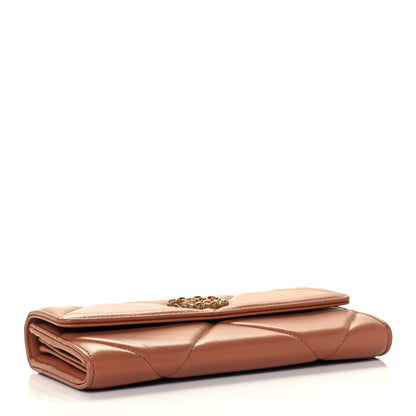 Chanel Lambskin Quilted Chanel 19 Flap Wallet Brown 4 of 12