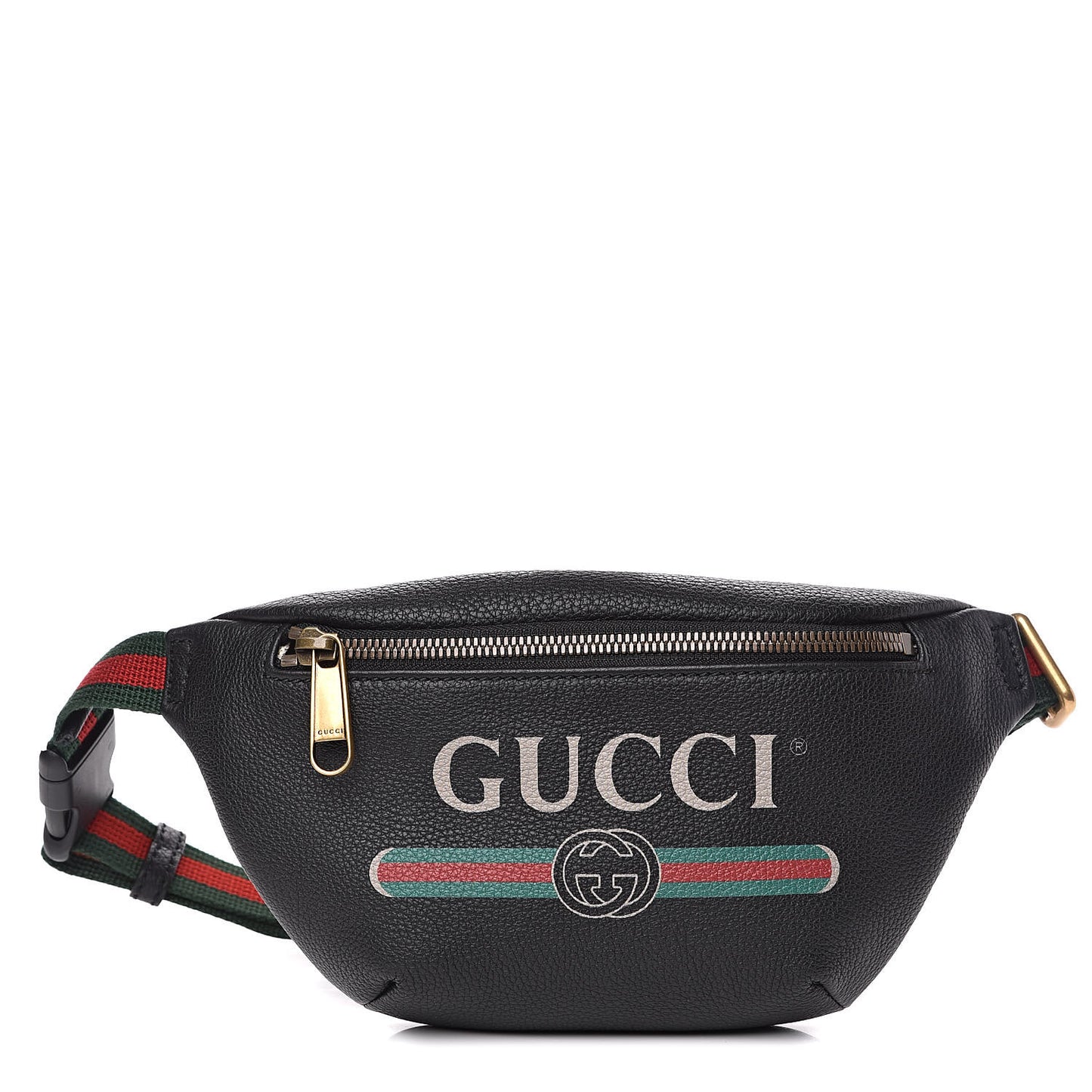 Grained Calfskin Small Logo Belt Bag Black
