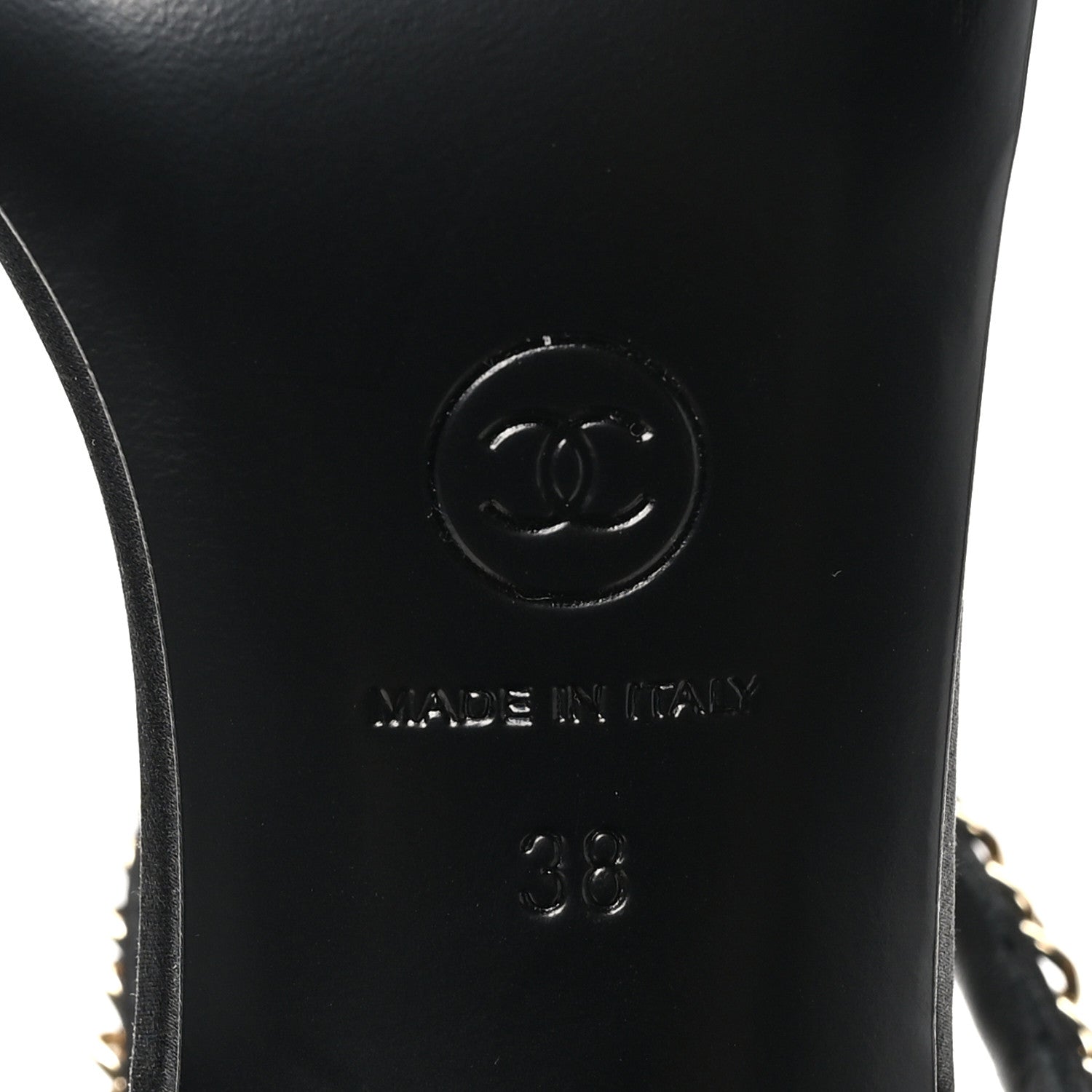 Chanel Silk Satin Pearl Chain CC Sandals 38 Black 7 of 12
