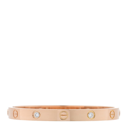 Cartier 18K Pink Gold 4 Diamond LOVE Bracelet 16 2 of 6